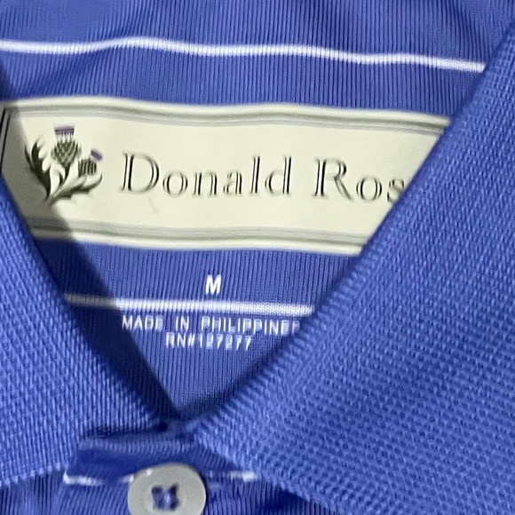 Donald Ross Men's Blue Striped Polo Shirt New Golf Golfer Shirt - Picture 6 of 6